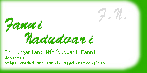 fanni nadudvari business card